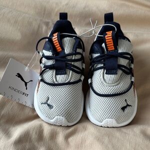 Puma Kids Sneakers - Navy, White, and Orange